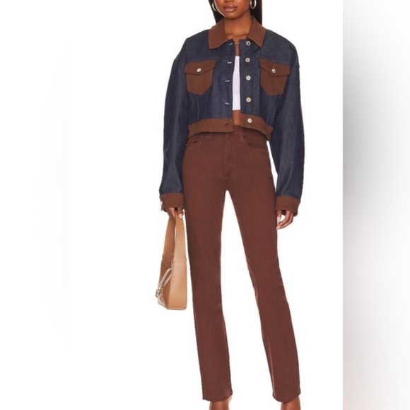 WeWoreWhat High Rise Stretch Jean in Cacao Brown NWT - Picture 1 of 13
